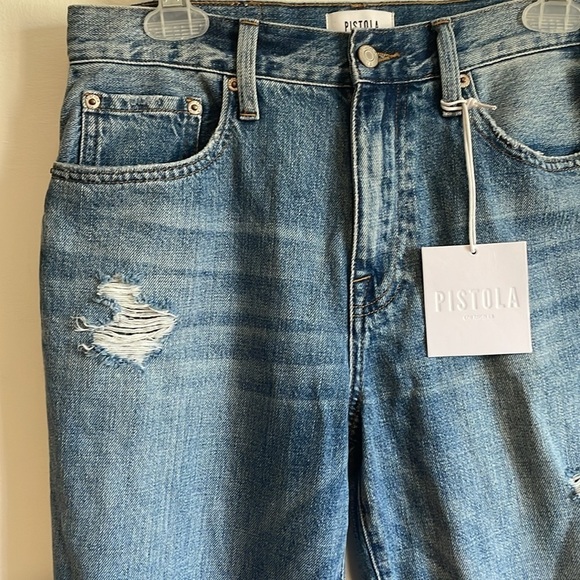 Pistola High Rise Distressed Blue Jeans - Picture 6 of 15